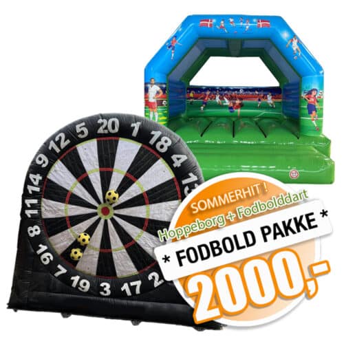 Lej fodboldpakke med hoppeborge, fodboldmål eller fodbolddart